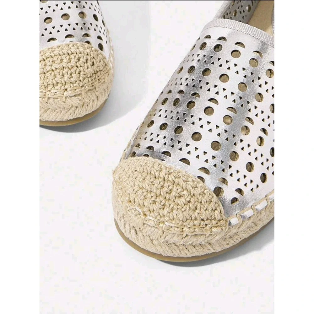 Silver Espadrilles Women's Slip On Comfort Casual‎ Shoes